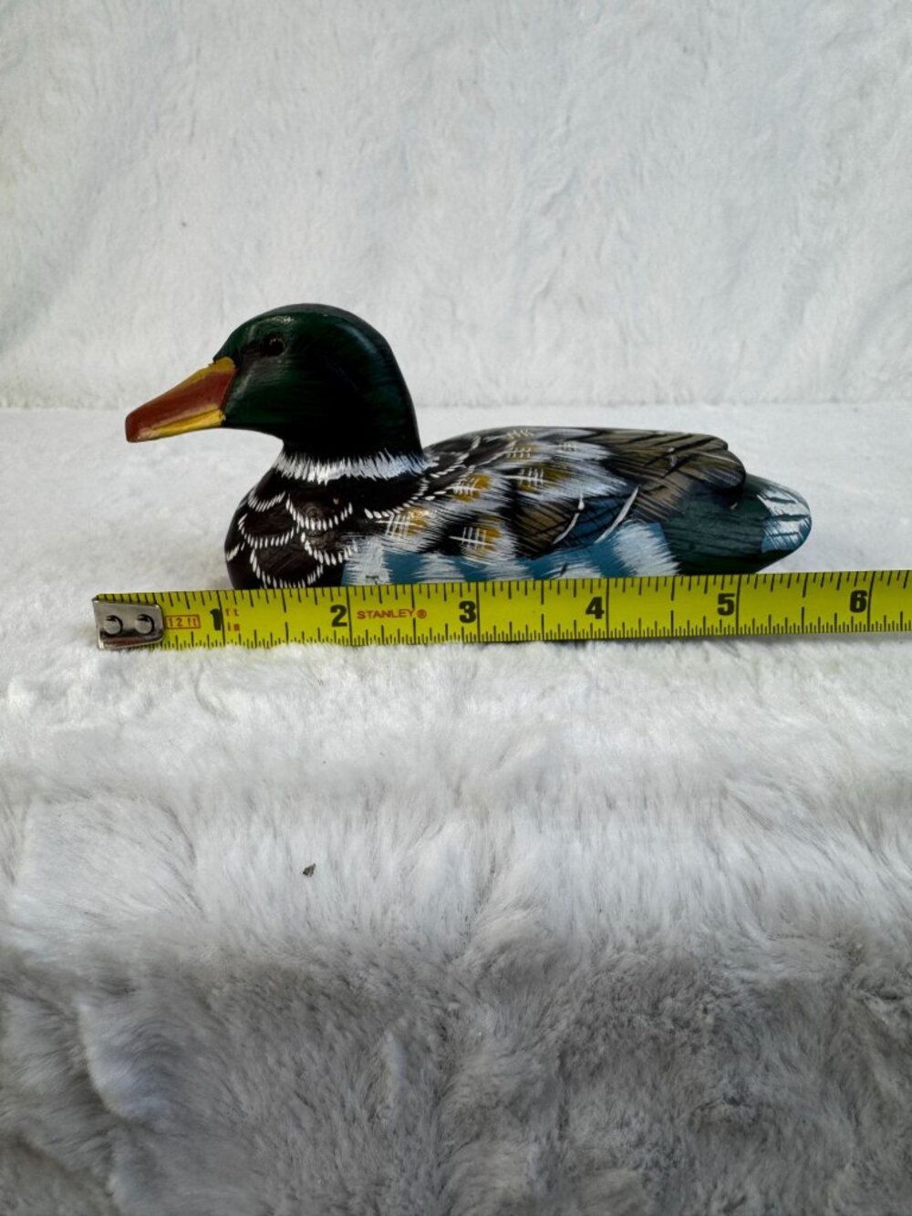 Wood Duck Decoy Hand-Painted Carved Mallard Rustic Country Home Décor Folk Art - Picture 6 of 7